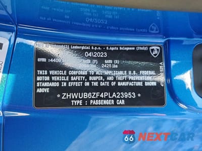 Zdjęcie 12 z 12 samochodu: 2023 LAMBORGHINI HURACAN TECNICA VIN:ZHWUB6ZF4PLA23953 - miniatura