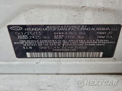 Zdjęcie 12 z 13 samochodu: 2014 HYUNDAI SONATA SE VIN:5NPEC4AC5EH835888 - miniatura