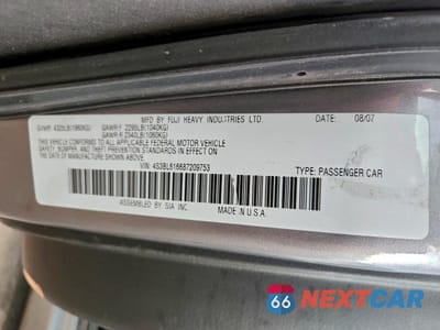 Zdjęcie 12 z 12 samochodu: 2008 SUBARU LEGACY 2.5I VIN:4S3BL616687209753 - miniatura