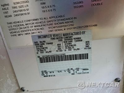 Zdjęcie 10 z 10 samochodu: 2000 FORD F550 SUPER - CAMPER VIN:1FCNF53S9Y0A13792 - miniatura