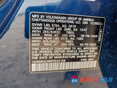 Zdjęcie 13 z 14 samochodu: 2023 VOLKSWAGEN ATLAS SE VIN:1V2WR2CA5PC522128 - miniatura