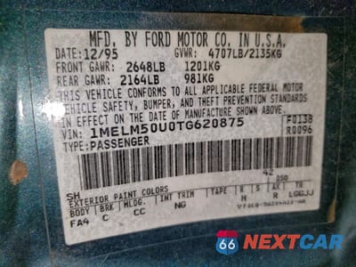 Zdjęcie 12 z 14 samochodu: 1996 MERCURY SABLE GS VIN:1MELM50U0TG620875 - miniatura