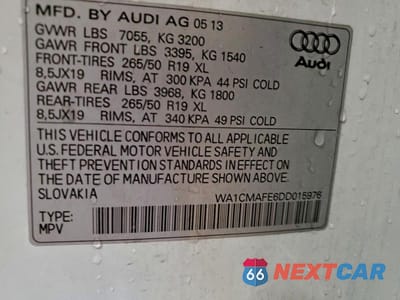 Zdjęcie 13 z 13 samochodu: 2013 AUDI Q7 PREMIUM VIN:WA1CMAFE6DD015976 - miniatura