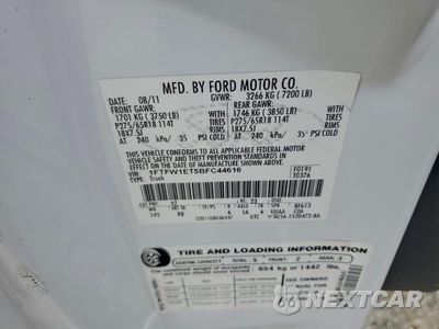 Zdjęcie 12 z 13 samochodu: 2011 FORD F150 SUPERCREW VIN:1FTFW1ET5BFC44616 - miniatura