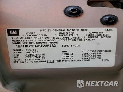 Zdjęcie 12 z 14 samochodu: 2005 GMC SIERRA K2500 HEAVY DUTY VIN:1GTHK29U45E285732 - miniatura