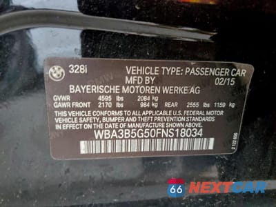 Zdjęcie 12 z 12 samochodu: 2015 BMW 328 XI SULEV VIN:WBA3B5G50FNS18034 - miniatura