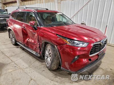 Czwarte zdjęcie samochodu z boku: 2021 TOYOTA HIGHLANDER HYBRID PLATINUM VIN:5TDEBRCH1MS051953 - miniatura
