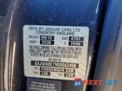 Zdjęcie 12 z 12 samochodu: 2013 JAGUAR XF VIN:SAJWA0E79D8S62458 - miniatura