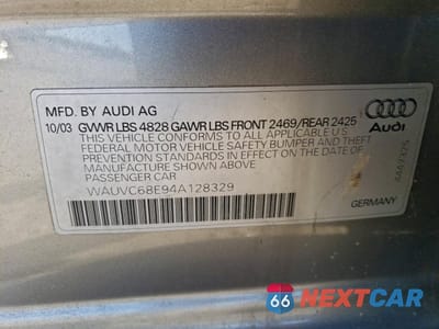 Zdjęcie 13 z 13 samochodu: 2004 AUDI A4 1.8T AVANT QUATTRO VIN:WAUVC68E94A128329 - miniatura