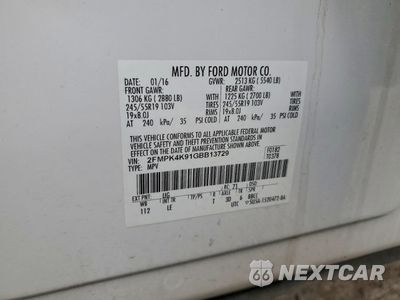 Zdjęcie 12 z 14 samochodu: 2016 FORD EDGE TITANIUM VIN:2FMPK4K91GBB13729 - miniatura