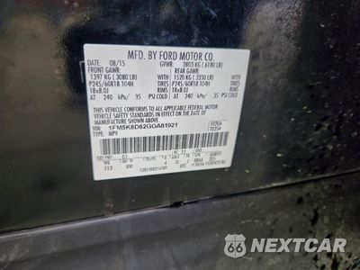 Zdjęcie 13 z 13 samochodu: 2016 FORD EXPLORER XLT VIN:1FM5K8D82GGA81921 - miniatura