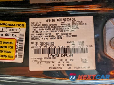 Zdjęcie 12 z 14 samochodu: 2020 FORD MUSTANG GT VIN:1FA6P8CF1L5103588 - miniatura