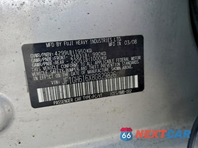Zdjęcie 12 z 14 samochodu: 2008 SUBARU IMPREZA 2.5I VIN:JF1GH616X8G829826 - miniatura