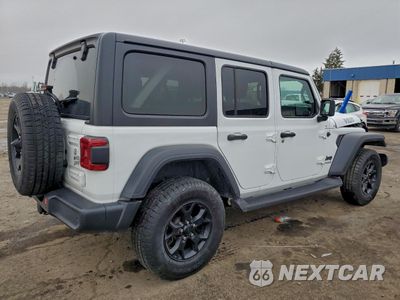 Trzecie zdjęcie samochodu z tyłu: 2021 JEEP WRANGLER UNLIMITED SPORT VIN:1C4HJXDG2MW534345 - miniatura