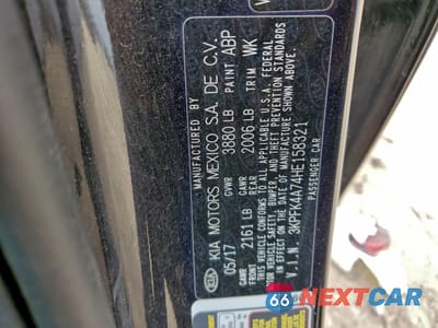 Zdjęcie 13 z 16 samochodu: 2017 KIA FORTE LX VIN:3KPFK4A74HE158321 - miniatura