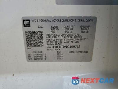 Zdjęcie 12 z 12 samochodu: 2022 GMC SIERRA LIMITED C1500 DENALI VIN:3GTP8FET0NG199762 - miniatura