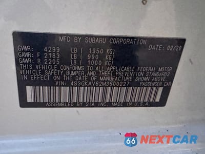 Zdjęcie 10 z 10 samochodu: 2021 SUBARU IMPREZA PREMIUM VIN:4S3GKAV62M3600227 - miniatura