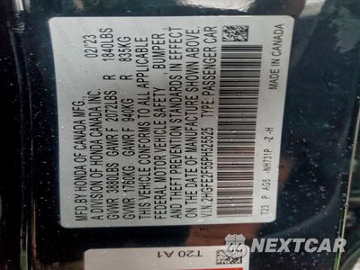 Zdjęcie 13 z 16 samochodu: 2023 HONDA CIVIC SPORT VIN:2HGFE2F55PH525525 - miniatura