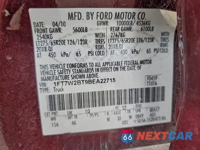 Zdjęcie 12 z 12 samochodu: 2011 FORD F250 SUPER DUTY VIN:1FT7W2BT9BEA22715 - miniatura