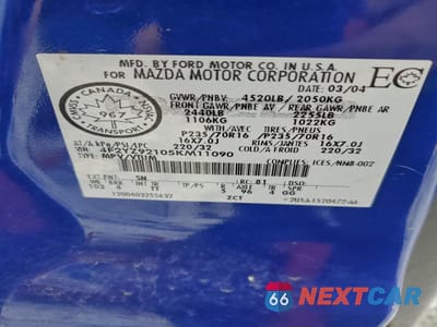 Zdjęcie 13 z 13 samochodu: 2005 MAZDA TRIBUTE S VIN:4F2YZ92105KM11090 - miniatura