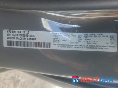 Zdjęcie 14 z 14 samochodu: 2025 CHRYSLER PACIFICA SELECT VIN:2C4RC1BG6SR544736 - miniatura