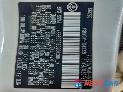 Zdjęcie 12 z 12 samochodu: 2006 TOYOTA AVALON XL VIN:4T1BK36B06U096657 - miniatura