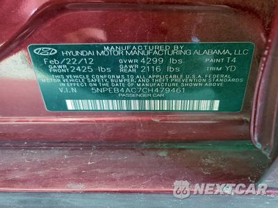 Zdjęcie 12 z 13 samochodu: 2012 HYUNDAI SONATA GLS VIN:5NPEB4AC7CH479461 - miniatura
