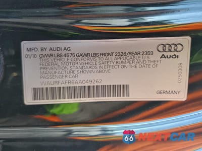 Zdjęcie 12 z 12 samochodu: 2010 AUDI A5 PREMIUM PLUS VIN:WAURFAFR6AA049262 - miniatura