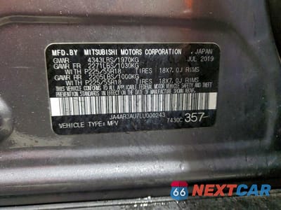 Zdjęcie 13 z 13 samochodu: 2020 MITSUBISHI OUTLANDER SPORT ES VIN:JA4AR3AU7LU000243 - miniatura