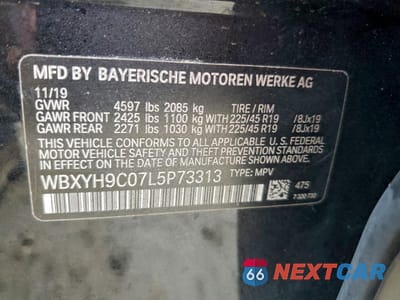 Zdjęcie 12 z 12 samochodu: 2020 BMW X2 SDRIVE28I VIN:WBXYH9C07L5P73313 - miniatura