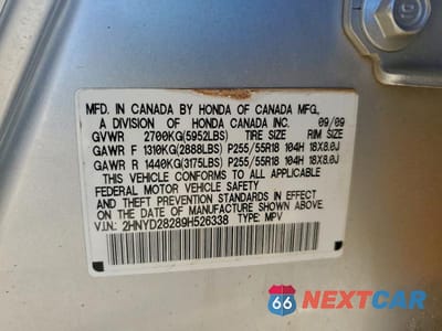 Zdjęcie 13 z 13 samochodu: 2009 ACURA MDX VIN:2HNYD28289H526338 - miniatura