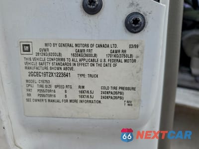 Zdjęcie 14 z 14 samochodu: 1999 CHEVROLET SILVERADO VIN:2GCEC19T2X1223641 - miniatura