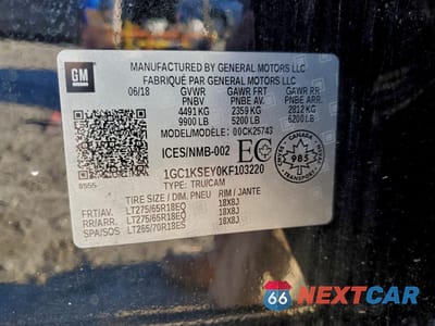 Zdjęcie 12 z 13 samochodu: 2019 CHEVROLET SILVERADO K2500 HEAVY DUTY LT VIN:1GC1KSEY0KF103220 - miniatura