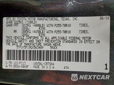 Zdjęcie 12 z 12 samochodu: 2016 TOYOTA TUNDRA DOUBLE CAB SR VIN:5TFUY5F19GX563489 - miniatura