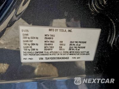 Zdjęcie 12 z 12 samochodu: 2025 TESLA MODEL Y VIN:7SAYGDEE9SA360463 - miniatura