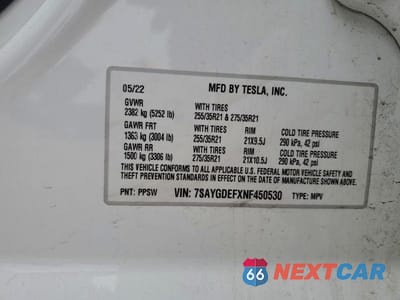 Zdjęcie 13 z 13 samochodu: 2022 TESLA MODEL Y VIN:7SAYGDEFXNF450530 - miniatura
