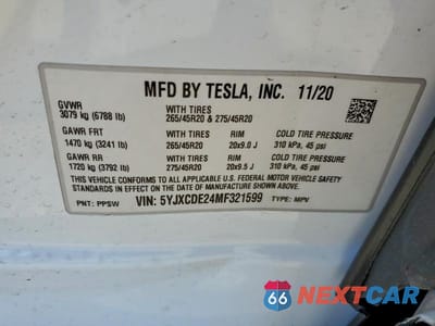 Zdjęcie 14 z 14 samochodu: 2021 TESLA MODEL X VIN:5YJXCDE24MF321599 - miniatura