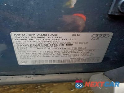 Zdjęcie 13 z 13 samochodu: 2018 AUDI Q5 PREMIUM VIN:WA1ANAFY3J2152735 - miniatura