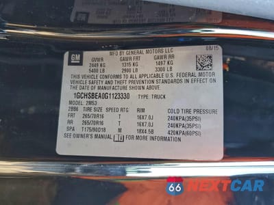 Zdjęcie 12 z 12 samochodu: 2016 CHEVROLET COLORADO VIN:1GCHSBEA0G1123330 - miniatura