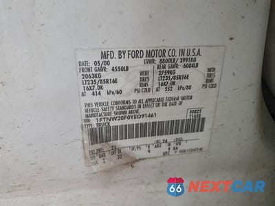 Zdjęcie 12 z 12 samochodu: 2000 FORD F250 SUPER DUTY VIN:1FTNW20F0YED91461 - miniatura