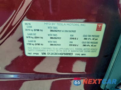 Zdjęcie 14 z 14 samochodu: 2016 TESLA MODEL X VIN:5YJXCBE44GFS00923 - miniatura