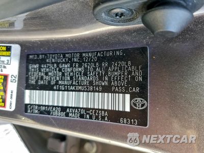 Zdjęcie 12 z 12 samochodu: 2021 TOYOTA CAMRY SE VIN:4T1G11AKXMU538149 - miniatura