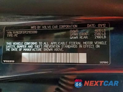 Zdjęcie 12 z 12 samochodu: 2012 VOLVO S60 T5 VIN:YV1622FS7C2123399 - miniatura