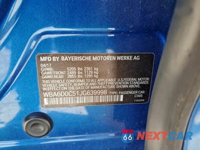 Zdjęcie 13 z 14 samochodu: 2018 BMW 640 I GRAN COUPE VIN:WBA6D0C51JG639998 - miniatura