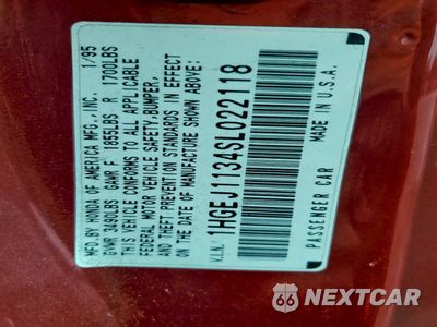 Zdjęcie 12 z 13 samochodu: 1995 HONDA CIVIC EX VIN:1HGEJ1134SL022118 - miniatura