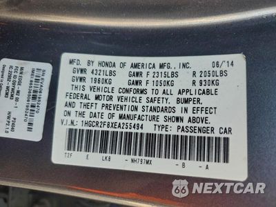 Zdjęcie 13 z 13 samochodu: 2014 HONDA ACCORD EXL VIN:1HGCR2F8XEA255494 - miniatura