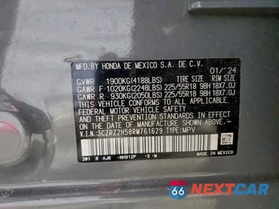 Zdjęcie 13 z 13 samochodu: 2024 HONDA HR-V SPORT VIN:3CZRZ2H58RM761629 - miniatura