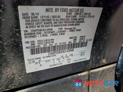 Zdjęcie 12 z 12 samochodu: 2018 FORD TAURUS SEL VIN:1FAHP2E82JG142048 - miniatura