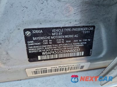 Zdjęcie 12 z 12 samochodu: 2011 BMW 328 XI SULEV VIN:WBAPK5G52BNN80037 - miniatura