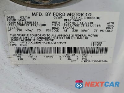 Zdjęcie 12 z 12 samochodu: 2016 FORD F250 FLATBED TRUCK VIN:1FT7X2B61GEC24494 - miniatura